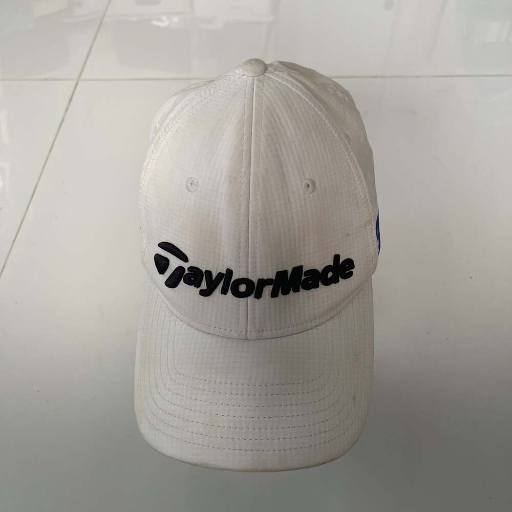 TaylorMade White Golf Hat Cap with Black Logo - Adjustable Back